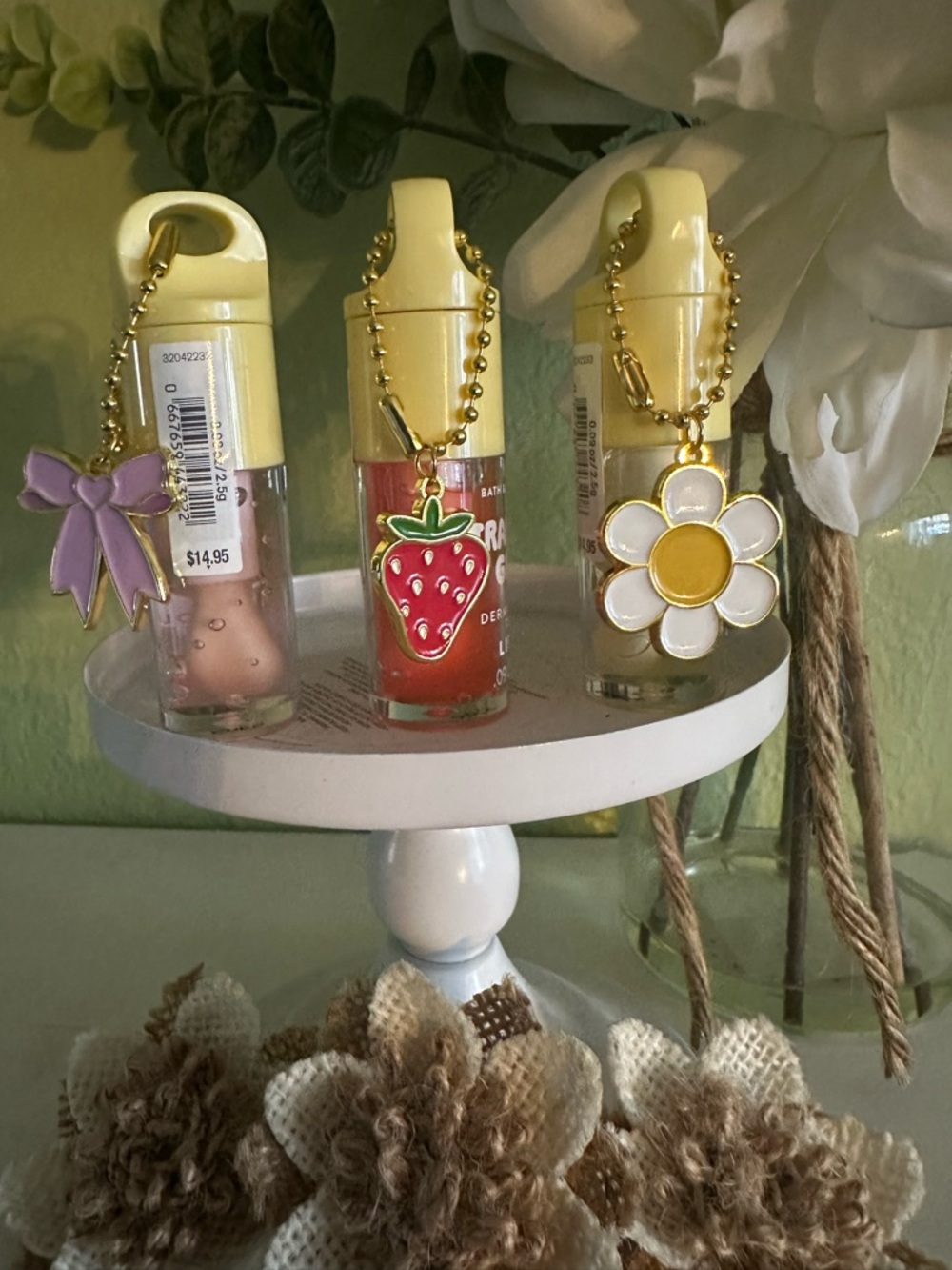 NEW BBW LIP GLOSS TRIO W/ CUTE CHARMS